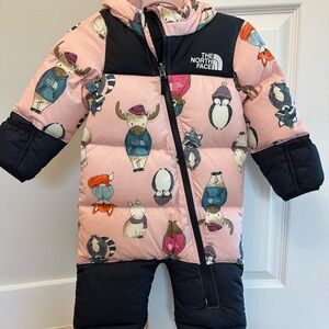 The North Face Pink and Black Kids Snowsuit